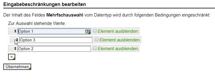 Drag and Drop Mehrfachauswahl